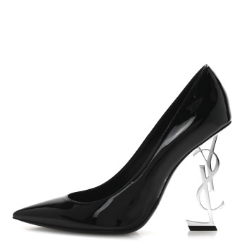 SAINT LAURENT Patent Opyum 110 Pumps 39 Black Silver