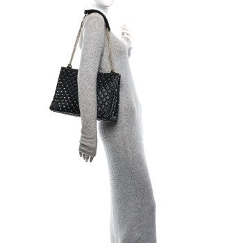 VALENTINO GARAVANI Nappa Rockstud Spike Shoulder Tote Black