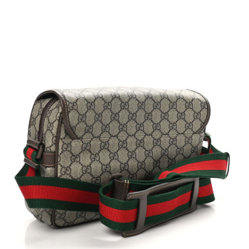 GUCCI GG Supreme Small Messenger Bag Beige Ebony