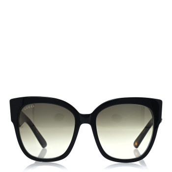 GUCCI Acetate Square Frame Web Sunglasses GG0059S Black Tortoise