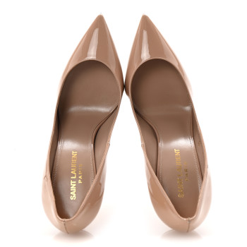 SAINT LAURENT Vernice Patent Anja 105 Pumps 37.5 Nude