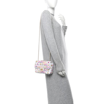 CHANEL Sequin Logo Mini Rectangular Flap White Multicolor White Multicolor