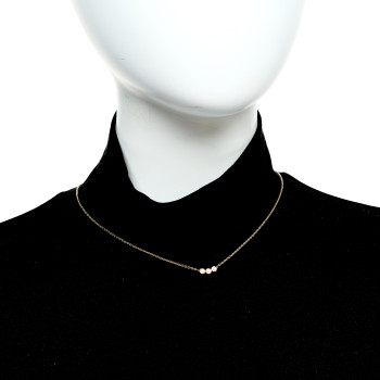 CHRISTIAN DIOR 18K Yellow Gold Diamond Mimirose Pendant Necklace