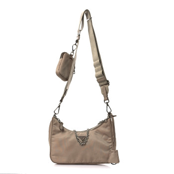 PRADA Nylon Re-Edition 2005 Shoulder Bag Cammeo