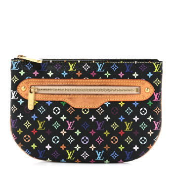 LOUIS VUITTON Monogram Multicolor Pochette Plate GM Black