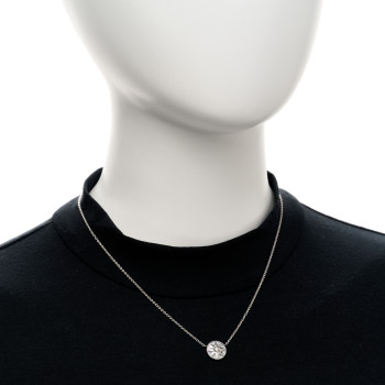 CHRISTIAN DIOR 18K White Gold Diamond Mother of Pearl Rose Des Vents Necklace
