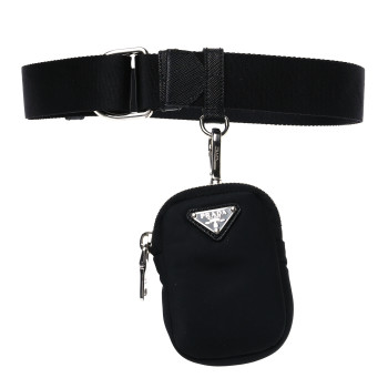 PRADA Re-Nylon Belt With Pouch 95 38 Black