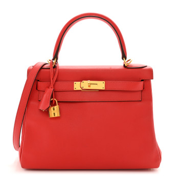 HERMES Evercolor Kelly Retourne 28 Rouge Tomate