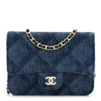 CHANEL Denim Printed Belt Bag Dark Blue