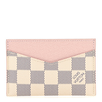 LOUIS VUITTON Damier Azur Daily Card Holder Rose Ballerine