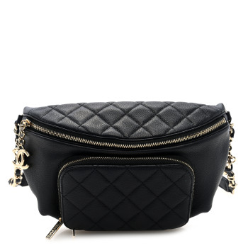 CHANEL Caviar Quilted Business Affinity Waist Belt Bag Black