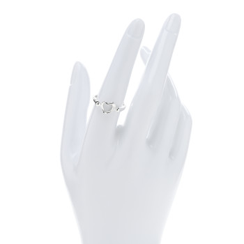 TIFFANY Sterling Silver Elsa Peretti Open Heart Ring 56 7.5