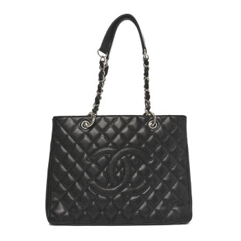 CHANEL Caviar Quilted Grand Shopping Tote GST Black