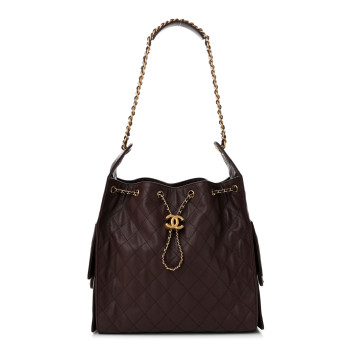 CHANEL Caviar Quilted Medium Chanel 25 Handbag Dark Brown
