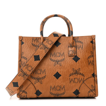 MCM Viestos Small Munchen Tote Cognac