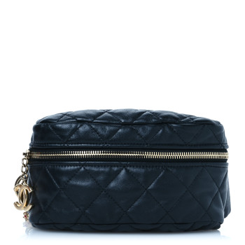 CHANEL Lambskin Quilted Linked In Waist Bag Black
