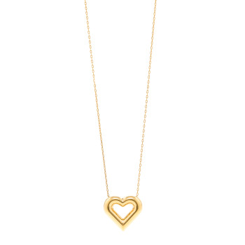 LOUIS VUITTON Metal LV and Me Heart Necklace Gold