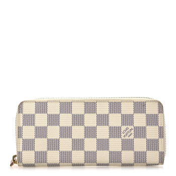 LOUIS VUITTON Damier Azur Clemence Wallet Rose Ballerine