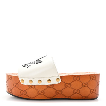 GUCCI X ADIDAS Malaga Kid Womens Platform Sandals 37 White