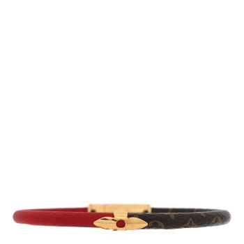 LOUIS VUITTON Monogram Daily Confidential Bracelet 17 Red