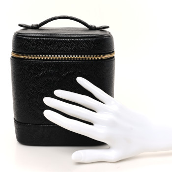 CHANEL Caviar Vanity Cosmetic Case Black