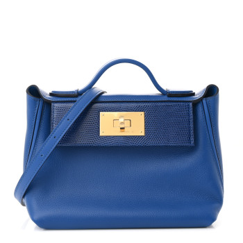 HERMES Evercolor Swift Lizard Touch 24/24 21 Bleu France Bleu Saphir