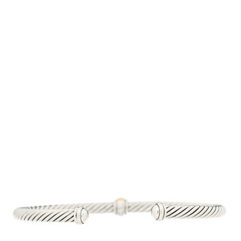 DAVID YURMAN Sterling Silver 18K Yellow Gold 4mm Station Cable Bracelet