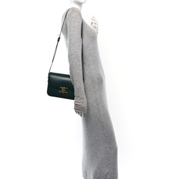CELINE Shiny Calfskin Medium Triomphe Amazone