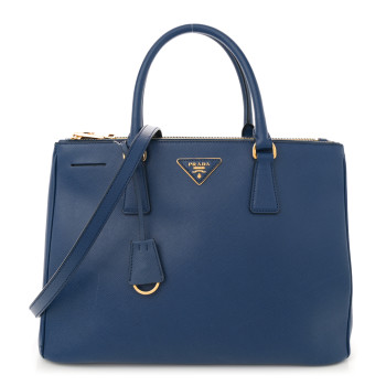 PRADA Saffiano Medium Galleria Double Zip Tote Bluette