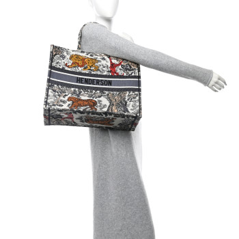 CHRISTIAN DIOR Canvas Embroidered Large Dioriviera Toile De Jouy Book Tote Multicolor
