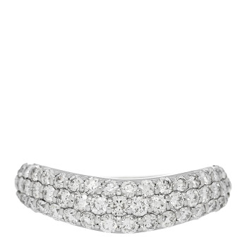 PARKER & WEST 18K White Gold Diamond 1.00ctw Three Row Curved Band Ring 53 6.5