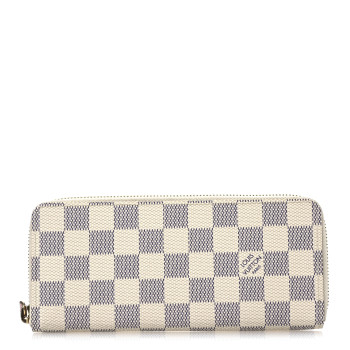 LOUIS VUITTON Damier Azur Clemence Wallet Rose Ballerine