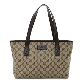 GUCCI GG Supreme Monogram Small Joy Tote Dark Brown