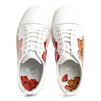 CHRISTIAN LOUBOUTIN x Shun Sudo Adolon Junior Button Flower Low Top Mens Sneaker 40.5 White Multicolor