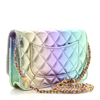 CHANEL Iridescent Lambskin Quilted Glitter CC Roller Skate Wallet On Chain WOC Multicolor CHANEL Iridescent Lambskin Quilted Glitter CC Roller Skate Wallet On Chain WOC Multicolor