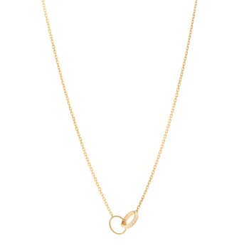 CARTIER 18K Yellow Gold Diamond Interlocking LOVE Necklace