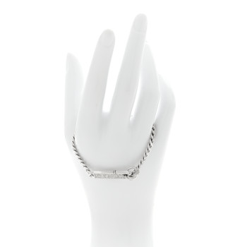 CHRISTIAN DIOR Crystal Logo ID Chain Bracelet Silver