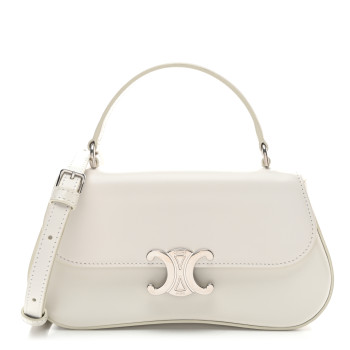 CELINE Shiny Calfskin Teen Lola Bag White