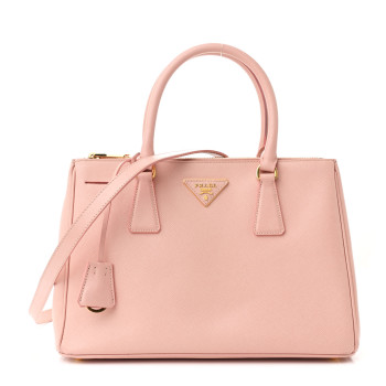 PRADA Saffiano Lux Small Double Zip Tote Orchidea