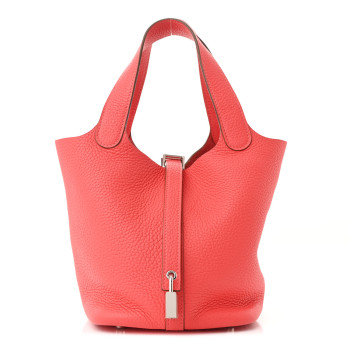 HERMES Taurillon Clemence Picotin Lock 18 PM Bougainvillea