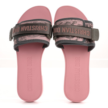 CHRISTIAN DIOR Nylon Dio(r)evolution Slide Sandals 36 36 Chateau Pink