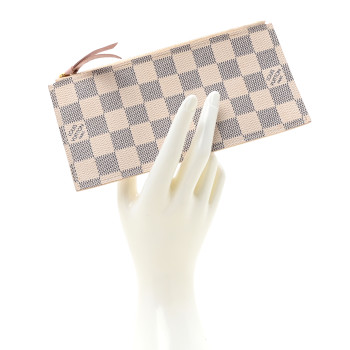 LOUIS VUITTON Damier Azur Felicie Chain Wallet Zippered Insert Rose Ballerine