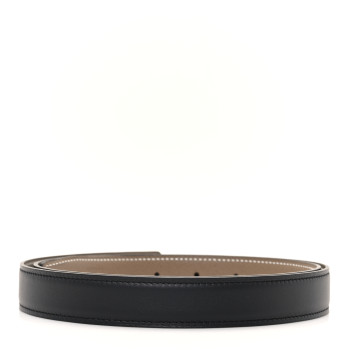 HERMES Swift Epsom 24mm Belt Strap 95 Black Etoupe