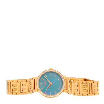 FENDI Stainless Steel Diamond Bezel Blue Mother of Pearl 19mm Fendi Forever Quartz Watch