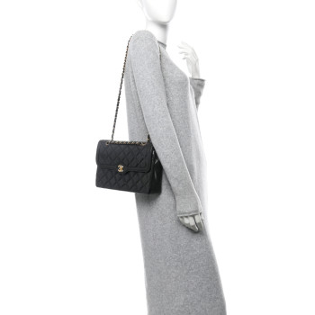CHANEL Lambskin Medium Double Flap Black