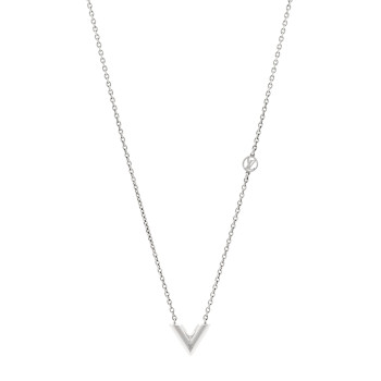 LOUIS VUITTON Metal Essential V Supple Necklace Silver