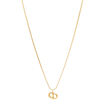 CHRISTIAN DIOR Metal CD Necklace Gold