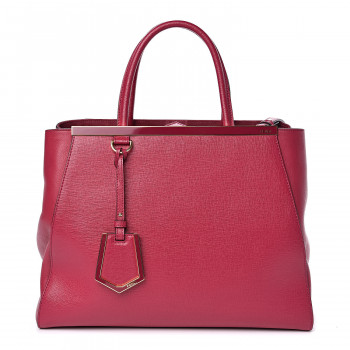 FENDI Vitello Elite Flamingo Regular 2Jours Tote Amarena