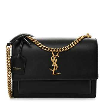 SAINT LAURENT Calfskin Medium Monogram Sunset Black