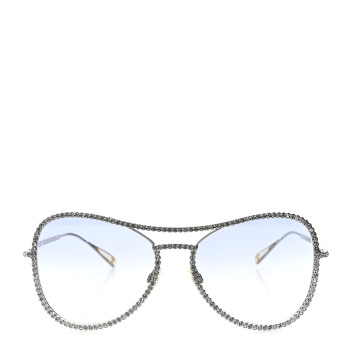 CHANEL Crystal Aviator Sunglasses 4121-B Silver